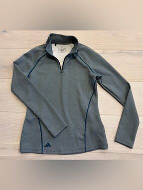 Adidas Slate Grey Quarter-Zip Athletic Top